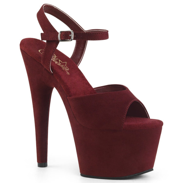 ADORE-709FS Burgundy Faux Suede/Burgundy Faux Suede